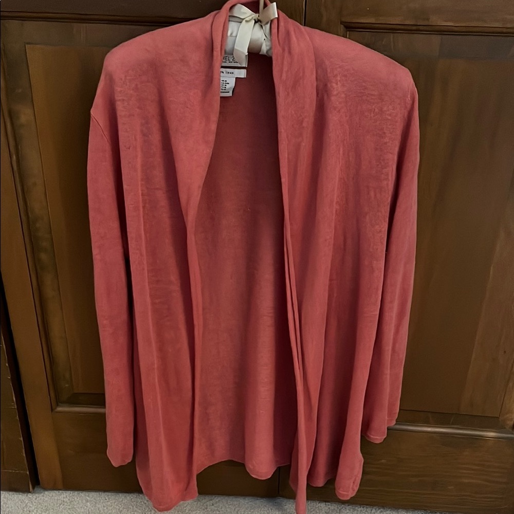 Rachel Zoe Linen Cardigan in Terra Cotta